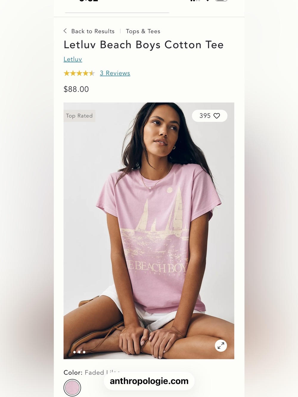 NWT Daydreamer Lilac 'Beach Boys' Graphic Tee